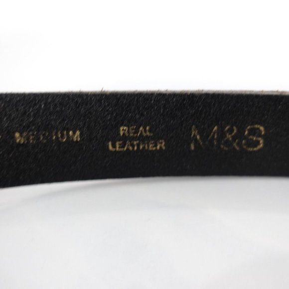M&S Belt Black Leather Buckle‎ 36 Solid Classic Dress Basic Formal Adult - Picture 6 of 11